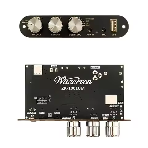 ZK-1001UM DC 9-24V mono 100W Bluetooth amplifier board TPA3116D2 supports TWS to speaker karaoke mic