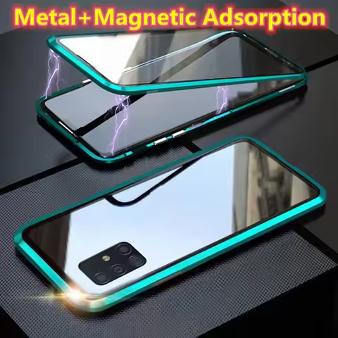 360 Cover Samsung Note 8 9 10 Flip Metal Magnetic Case For Samsung Galaxy S8 S9 S10 S20 Plus Lite Gl
