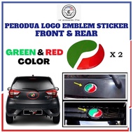 2PCS PERODUA LOGO Epoxy STICKER EMBLEM REFLECTING STICKER DEPAN BELAKANG Myvi Bezza Axia Alza Viva a