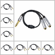 6.35mm TRS to Dual 6.35mm TS/TRS 2-in-1 Audio Cable 0.5m, Stereo to Dual Mono Converter Audio Cord f