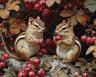 XTXGERL Paint by Numbers, Frolicsome Chipmunks in Woods, Adult Crafts Adult Paint by Number Kits, Ar