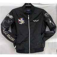 {I Love Air Force} 402 Version Made In Taiwan Force Officer School Flight Jacket Thin Clip Black Gag