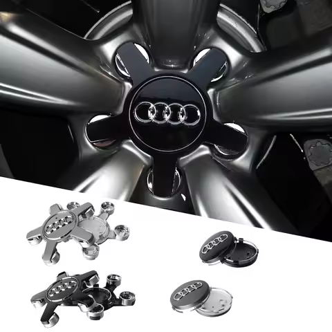 59/135mm Car Wheel Center Hub Caps Cover Sticker for Audi Q5 8L A5 A4 Quattro A3 B5 B6 B7 C6 C5 Slin