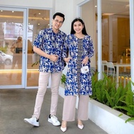 Premium !! Benang Raja Batik Couple Pria Wanita Motif Teratai