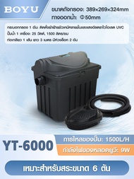 ถังกรองบ่อปลา BOYU รุ่น YT-6000 YT-9000 YT-25000 YT-45000 สำหรับบ่อปลา (ถังกรองบ่อปลา พร้อมหลอดUV ระ