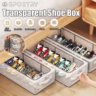 24L 27L PVC Installation-free Stacked Dustproof Transparent Shoe Box Foldable Storage Box large Capa