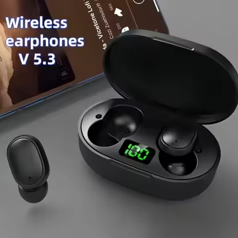 TWS E6S Wireless Bluetooth Headphones Waterproof Noise Cancelling LED Earbuds with Mic Wireless Head