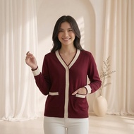 Daisy by Voir Malaysia (Cardigan) Maroon Cardigan Casual Daily Wear