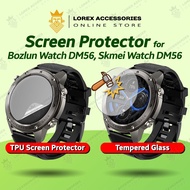 Screen Protector for Bozlun DM56/ Skmei DM56, Tempered Glass and TPU Soft Film (for smartwatch, smar