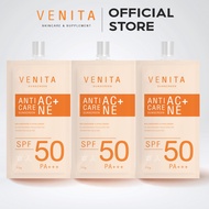 [ 3 ซอง] ครีมกันแดดเวนิต้า Venita Anti-Acne Care Sunscreen SPF50/PA+++ plus ขนาด 10 ml