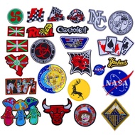 Aerospace NASA Sun Moon F1 Formula Mushroom Reindeer Bulls Embroidered Cloth Stickers Clothes Badges