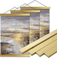 Bluesun 3 Pack Magnetic Poster Frame Hanger 12inch gold - 12 inch Wide Poster Frames Fit 12x16 12x18