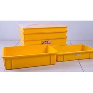 Plastic Cake Tray / Bread Tray / Bakery Tray / Food Tray / Yellow Tray / Cover / Penutup tray