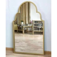 [READY STOCK] A2049 GOLD MODERN MIRROR WALL DECO 3D IRON CERMIN METAL HOLLOW