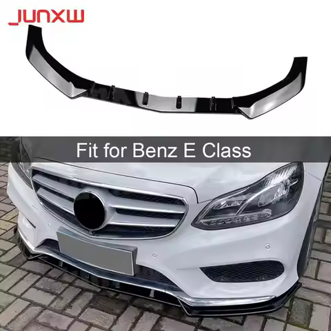 ABS Carbon Look Front Lip Spoiler Three-stage for Mercedes Benz W212 E250 E350 E400 E550 Sport 2013-