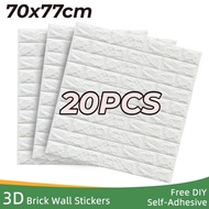 20pcs wallpaper 70x77cm 3D Foam Bricks wallpaper Stickers Room Wall Sticker Waterproof Modern Design