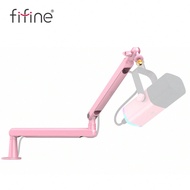 FIFINE Low Profile Boom Arm Mic Stand, Microphone Arm Stand With Cable Management Channel, Desk Clam