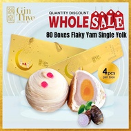 Wholesales 80 Boxes [Gin Thye] TeoChew Flaky Yam Mooncake - Single Yolk 4 pcs/box