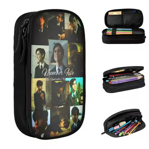 Large Capacity Pen Box The Umbrella Academy Aidan Gallagher Office Accessories Double Layer Pencil B