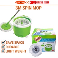 [Cheapest In Shopee!] 3M Scotch - Brite ® Single Spin Mop Bucket / 3m Single Spin Mop Refill