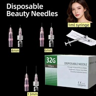Raya Ramadan 10/100pcs 32G Disposable beauty Needle 一次性美容针 4mm/6mm/13mm used 1ml syringe Local deliv