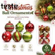 Christmas Baubles, Colorful Plastic Christmas Ball Ornaments,  6cm Christmas Tree Hanging Baubles Se