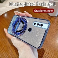 เคส1819สำหรับ VIVO เคสด้านหลังโทรศัพท์ TPU กากเพชรเนื้อนุ่มชุบด้วยไฟฟ้าสำหรับเคสมือถือสุดหรู V15 181