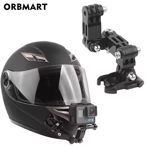 Adjustable Helmet Chin Mount Curved Side Adhesive Mount for GoPro Hero 10 9 8 Xiaomi Yi DJI OSMO SJC