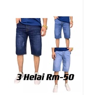 [3 HELAI RM 49] 1 HEALAI RM 17.50 SELUAR JEANS SHORT PANT TAKDA GETAH 28 HINGGA 40 HARGA MURAH