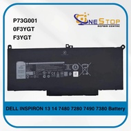 DELL P73G001 0F3YGT F3YGT for INSPIRON 13 14 7480 7280 7490 7380 Battery
