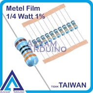 10pcs Resistor 100k 100 kilo Ohm 1/4 watt 0.25 metal film 1% toleran