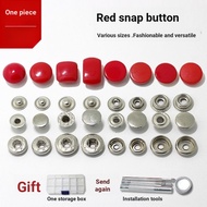 Red Button Snap Button Snap Button Down Jacket Invisible Concealed Button Snap Button Round Snap But