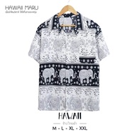 Maru collection เสื้อเชิ้ตฮาวาย(ลายช้างไทย) 🐘ชายหญิงใส่ได้ ผ้าไหมอิตาลีใส่สบาย พร้อมส่งจากเชียงใหม่