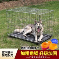 QM Folding Dog Cage Small Dog Medium-Sized Dog Pet Cage with Toilet Teddy Cat Cage Rabbit Cage Chicken Coop Kennel FFJ1