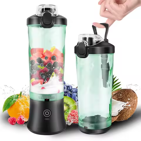 A52Q-Fruit Mixer USB Rechargeable 600ML Professional Portable Blender Electric Juicer Mini Blender F