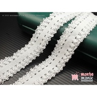 1 Yard Elastic Lace 2 cm White (SE-027) Montenik Craft