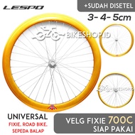 Wheelset Bicycle Rims Uk 700c 5 4 3cm Alloy Front/Rear Rims Wheels Ready To Be Fixie Racing Road Bike LESPO Gold | High Quality