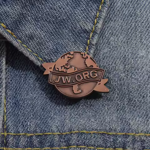 JW.ORG Earth Enamel Pin Retro Copper Brooches Metal Clothing Lapel Backpack Badges Jewelry Gift Acce