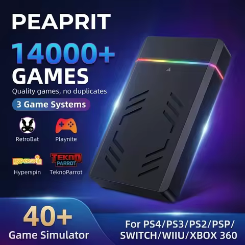 PEAPRIT 4TB Gaming HDD with Hyperspin Retrobat Playnite Teknoparrot Retro Video Games Console for PS