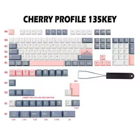 GMK-KEY Momo Yume Keycap set Cherry Profile pbt Keycaps For MX Switches dz60 Gk61 sk61 anime Dye Sub