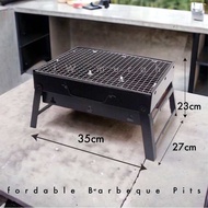 Portable Fold Barbeque Grill Pits/Dapur Rack Besi BBQ/Outdoor Camping BBQ
