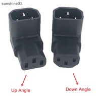 SY  3pin Male To Female Extend 90 Degree Down Up Angle AC Converter IEC 320 C14 To C13 Left Right An