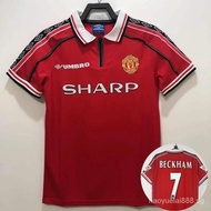 1998-99 Manchester United Home Classic Retro Football Shirt # 7 Beckham