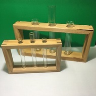 台灣檜木手工製玻璃管花瓶