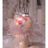 Tanabata QUEEN CROWN Rose Hug Bouquet Bobo Ball Flower Arrangement Creative Valentine's Day Birthday