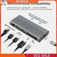 Anifcas USB C HUB Type C 3.1 to M.2 B-Key HDMI-compatible 4K 60Hz 10Gbps M.2 SSD Ca