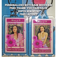Debut Pink Theme Personalized Keychain Souvenir Giveaways (20pcs Minimum) 18th birthday party