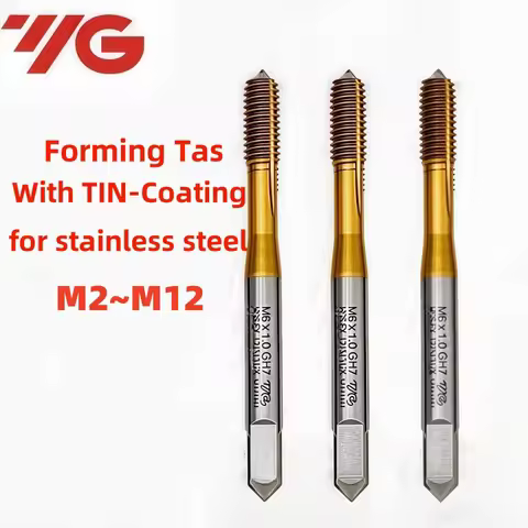 1PCS YG HSSE Metric Forming Tap With Titanium plating M2M3M4M5M6M8M10M12 X1 X0.45 X0.5 1.25 X1.75 Ma