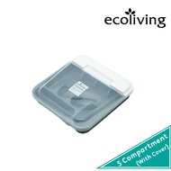 ECO LIVING 5 Compartments Cutlery Tray With Cover,Utensils Holder,Spoon Fork Chopstick Rack, Bekas Sudu,ECO-218,E-770/GY