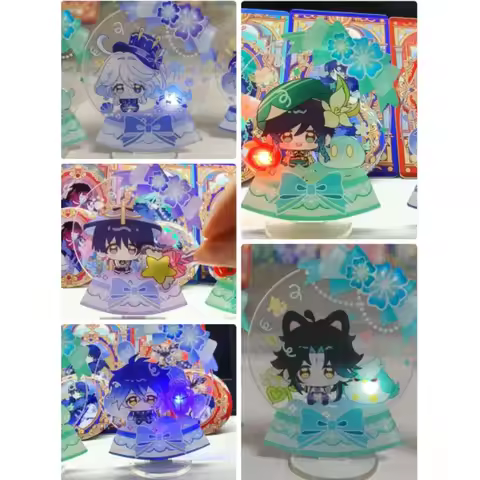 Genshin Iimpact Flins Venti Wanderer Furina Xiao Kawaii Acrylic Standee Desktop Ornament Anime Night